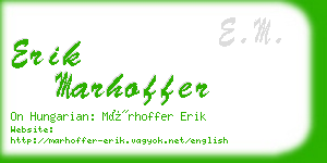 erik marhoffer business card